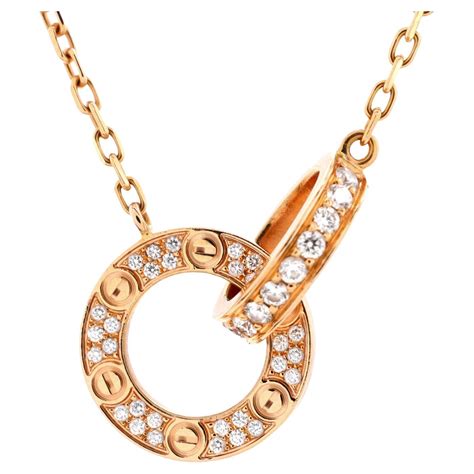 cartier love necklace with diamonds|cartier love necklace diamond paved.